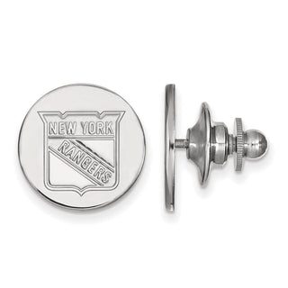 14k White Gold NHL LogoArt New York Rangers Lapel Pin