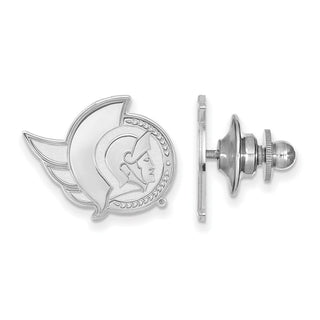 Sterling Silver Rhodium-plated NHL LogoArt Ottawa Senators Lapel Pin