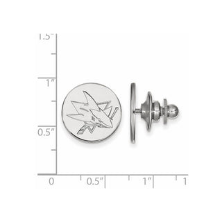 14k White Gold NHL LogoArt San Jose Sharks Lapel Pin