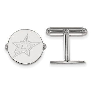 Sterling Silver Rhodium-plated NHL LogoArt Dallas Stars Cuff Links