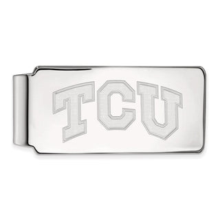 10k White Gold LogoArt Texas Christian University T-C-U Money Clip