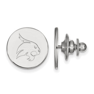 Sterling Silver Rhodium-plated LogoArt Texas State University Bobcat Lapel Pin