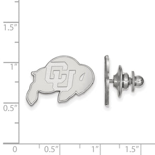 14k White Gold LogoArt University of Colorado Buffalo Lapel Pin