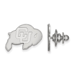 Sterling Silver Rhodium-plated LogoArt University of Colorado Buffalo Lapel Pin