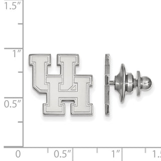 Sterling Silver Rhodium-plated LogoArt University of Houston U-H Lapel Pin