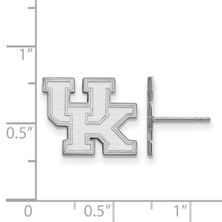 Sterling Silver Rhodium-plated LogoArt University of Kentucky U-K Small Post Earrings