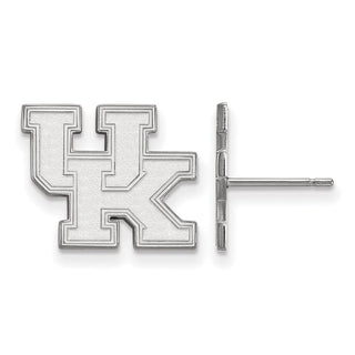 Sterling Silver Rhodium-plated LogoArt University of Kentucky U-K Small Post Earrings
