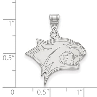 Sterling Silver Rhodium-plated LogoArt University of New Hampshire Wildcat Large Pendant