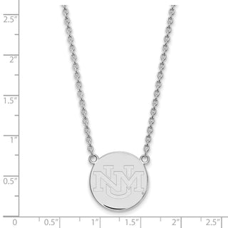14k White Gold LogoArt University of New Mexico Large Pendant 18 inch Necklace 4W009UNM-18
