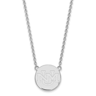 14k White Gold LogoArt University of New Mexico Large Pendant 18 inch Necklace 4W009UNM-18
