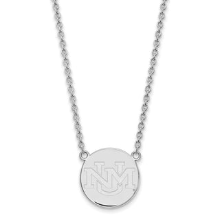 10k White Gold LogoArt University of New Mexico Large Pendant 18 inch Necklace 1W009UNM-18