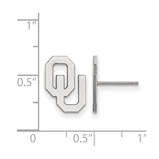10k White Gold LogoArt University of Oklahoma O-U Small Post Earrings
