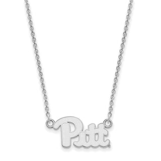 Sterling Silver Rhodium-plated LogoArt University of Pittsburgh Small Pendant 18 inch Necklace