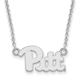 Sterling Silver Rhodium-plated LogoArt University of Pittsburgh Small Pendant 18 inch Necklace