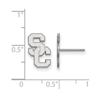 14k White Gold LogoArt University of Southern California S-C Small Post Earrings
