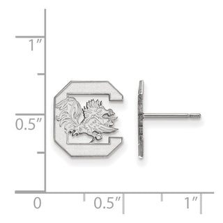 14k White Gold LogoArt University of South Carolina Small Post Earrings