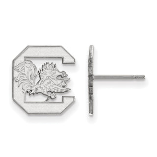 14k White Gold LogoArt University of South Carolina Small Post Earrings
