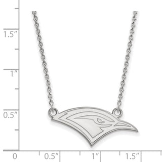 10k White Gold LogoArt University of Tennessee at Chattanooga Mockingbird Small Pendant 18 inch Necklace