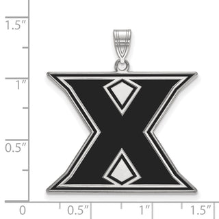 Sterling Silver Rhodium-plated LogoArt Xavier University Letter X Extra Large Enameled Pendant