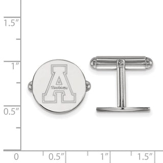 Sterling Silver Rhodium-plated LogoArt Appalachian State University Cuff Links