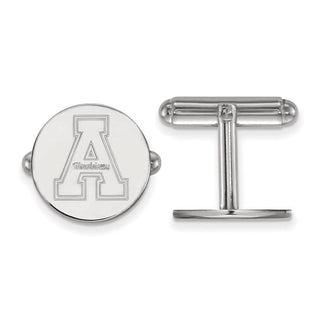 Sterling Silver Rhodium-plated LogoArt Appalachian State University Cuff Links