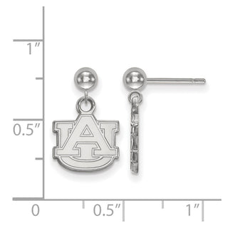 14k White Gold LogoArt Auburn University A-U Dangle Ball Post Earrings
