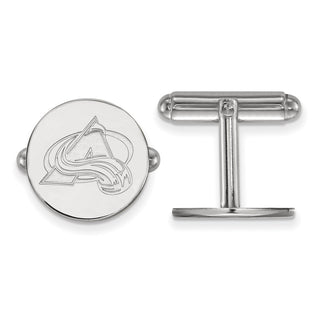 Sterling Silver Rhodium-plated NHL LogoArt Colorado Avalanche Cuff Links