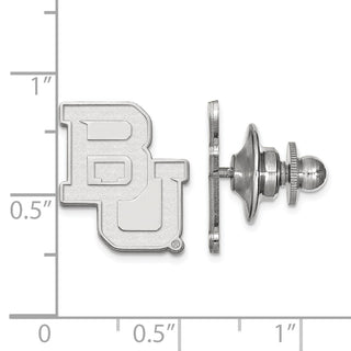 Sterling Silver Rhodium-plated LogoArt Baylor University Bears Lapel Pin