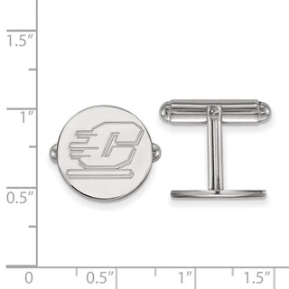 Sterling Silver Rhodium-plated LogoArt Central Michigan University Letter C Cuff Links