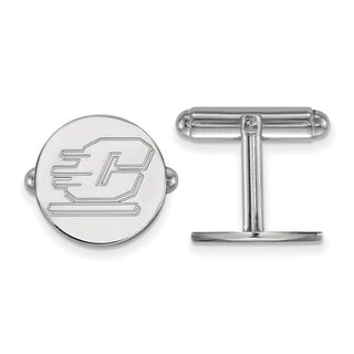 Sterling Silver Rhodium-plated LogoArt Central Michigan University Letter C Cuff Links