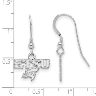 Sterling Silver Rhodium-plated LogoArt East Tennessee State U. XS Dangle Earrings