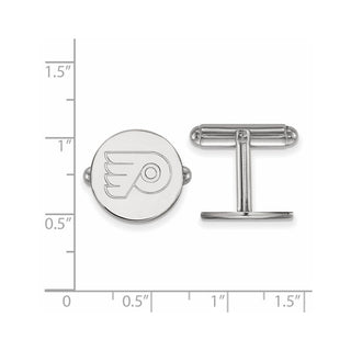 Sterling Silver Rhodium-plated NHL LogoArt Philadelphia Flyers Cuff Links