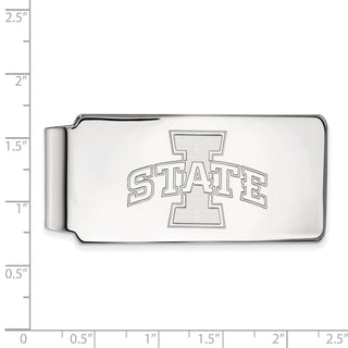 Sterling Silver Rhodium-plated LogoArt Iowa State University Money Clip