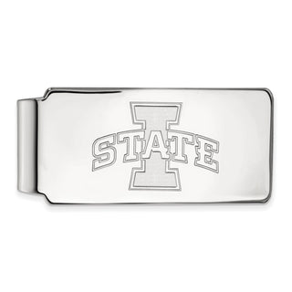 Sterling Silver Rhodium-plated LogoArt Iowa State University Money Clip