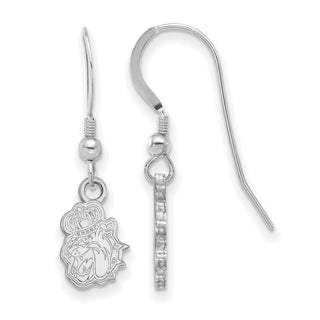 Sterling Silver Rhodium-plated LogoArt James Madison University Duke Dog Extra Small Dangle Wire Earrings