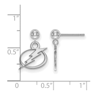 14k White Gold NHL LogoArt Tampa Bay Lightning Dangle Ball Post Earrings