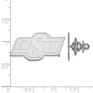 14k White Gold LogoArt Oklahoma State University O-S-U Lapel Pin
