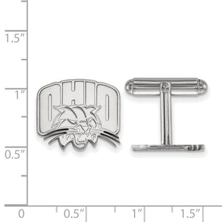 Sterling Silver Rhodium-plated LogoArt Ohio University Cuff Links