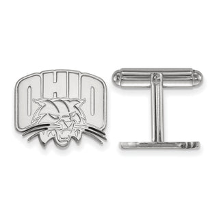 Sterling Silver Rhodium-plated LogoArt Ohio University Cuff Links