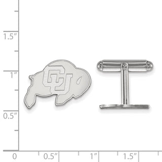 Sterling Silver Rhodium-plated LogoArt University of Colorado Buffalo Cuff Links