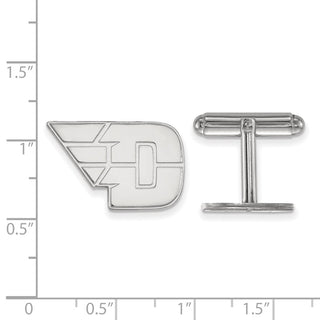 Sterling Silver Rhodium-plated LogoArt University of Dayton Cuff Links