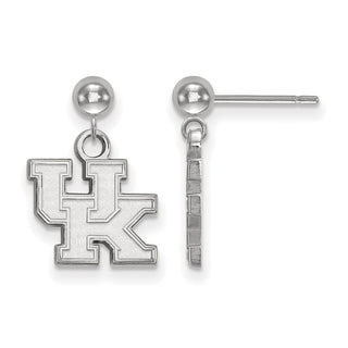 14k White Gold LogoArt University of Kentucky U-K Dangle Ball Post Earrings