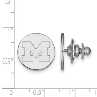 14k White Gold LogoArt University of Michigan Letter M Lapel Pin