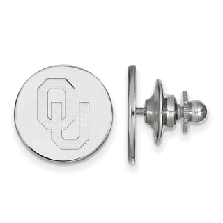 Sterling Silver Rhodium-plated LogoArt University of Oklahoma O-U Tie Tac