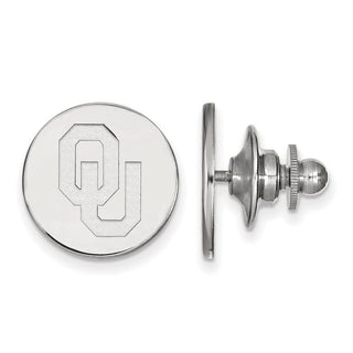 Sterling Silver Rhodium-plated LogoArt University of Oklahoma O-U Tie Tac
