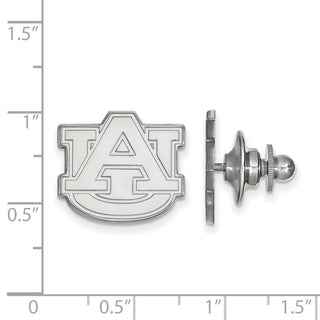 Sterling Silver Rhodium-plated LogoArt Auburn University Lapel Pin