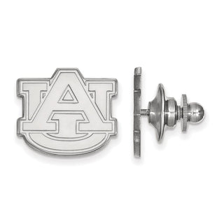 Sterling Silver Rhodium-plated LogoArt Auburn University Lapel Pin