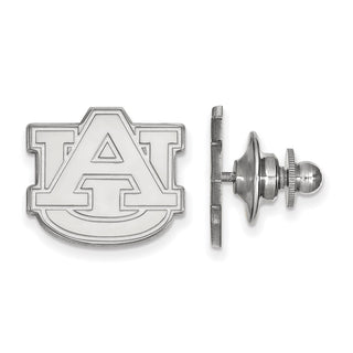 14k White Gold LogoArt Auburn University Lapel Pin