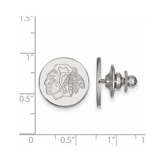 Sterling Silver Rhodium-plated NHL LogoArt Chicago Blackhawks Lapel Pin