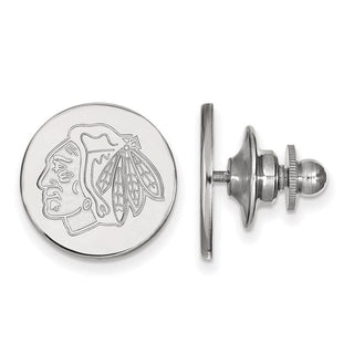 14k White Gold NHL LogoArt Chicago Blackhawks Lapel Pin